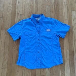 Columbia Blue Button‑Up Shirt